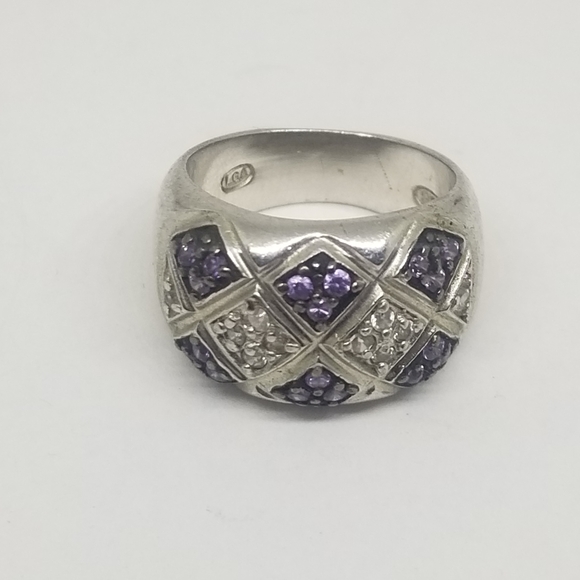 Art Nouveau CZ Sterling Ring Sz. 5 - Picture 1 of 3
